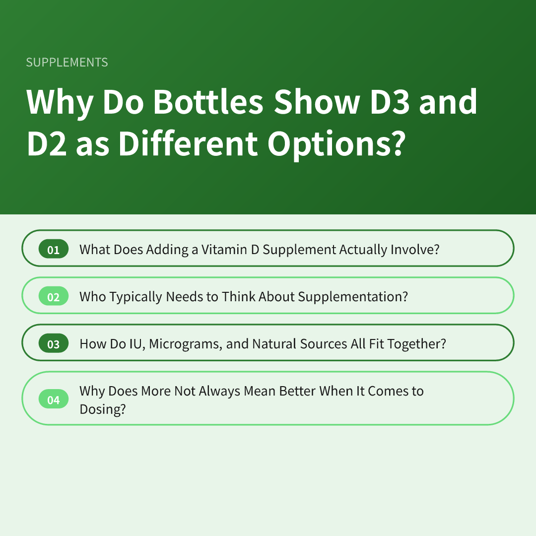 Why Do Bottles Show D3 and D2 as Different Options?