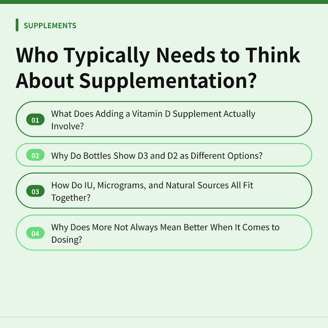 Who Typically Needs to Think About Supplementation?