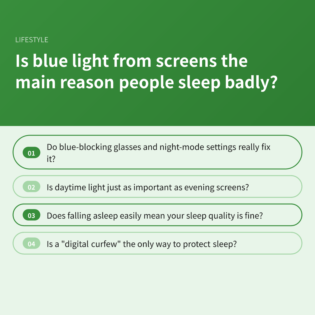 Is blue light from screens the main reason people sleep badly?